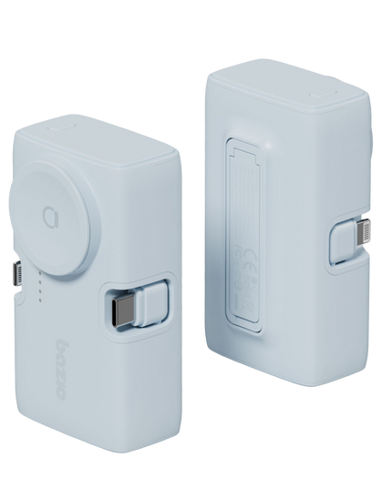 x Bazic GoPower Koda 5000mAh 3in1 Lightning ve Apple Watch Destekli Katlanabilir Powerbank - Mavi