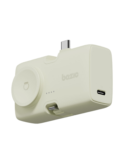 x Bazic GoPower Koda 5000mAh 3in1 Lightning ve Apple Watch Destekli Katlanabilir Powerbank - Yeşil 3
