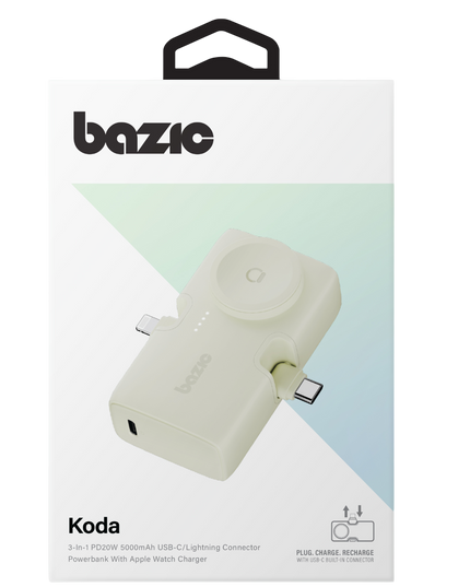x Bazic GoPower Koda 5000mAh 3in1 Lightning ve Apple Watch Destekli Katlanabilir Powerbank - Yeşil 5
