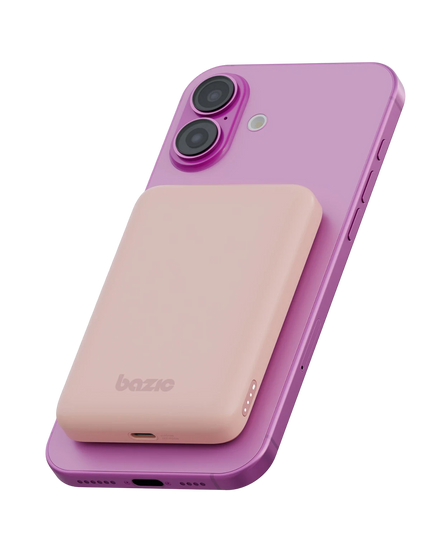 X Bazic GoPower Snap 5K 3in1 5.000 mAh 20W PD Kablolu ve 15W Kablosuz Hızlı Şarj Magsafe Powerbank - Pembe 2