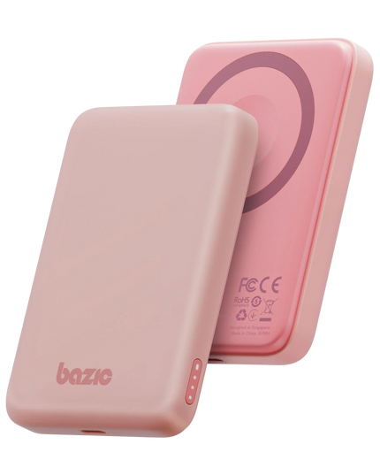X Bazic GoPower Snap 5K 3in1 5.000 mAh 20W PD Kablolu ve 15W Kablosuz Hızlı Şarj Magsafe Powerbank - Pembe