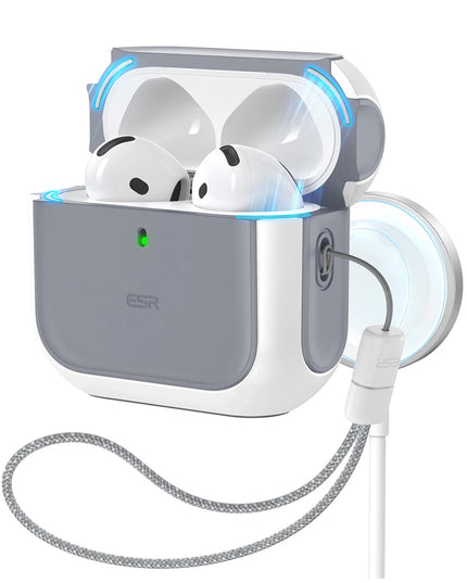 Airpods 4 (4.nesil)/Airpods 5 (5.Nesil) Orbit Hybrid Magsafe Şarj Destekli Kılıf - Beyaz