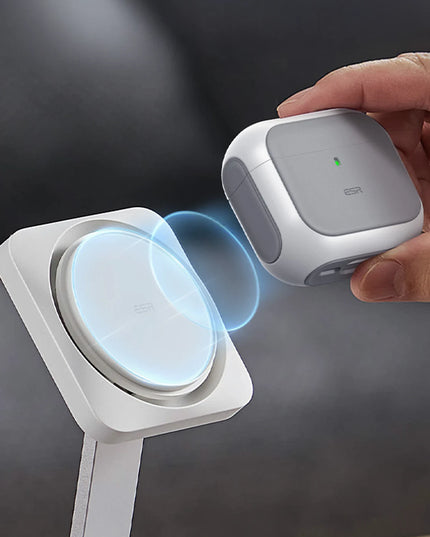 Airpods 4 (4.nesil)/Airpods 5 (5.Nesil) Orbit Hybrid Magsafe Şarj Destekli Kılıf - Beyaz 5