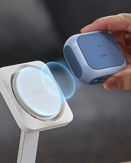 Airpods 4 (4.nesil)/Airpods 5 (5.Nesil) Orbit Hybrid Magsafe Şarj Destekli Kılıf - Mavi 5