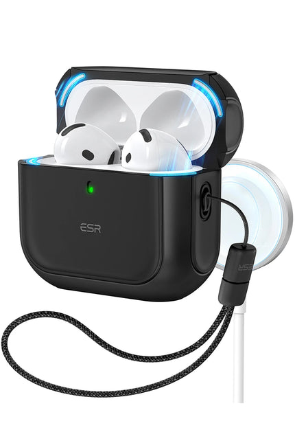 Airpods 4 (4.nesil)/Airpods 5 (5.Nesil) Orbit Hybrid Magsafe Şarj Destekli Kılıf - Siyah