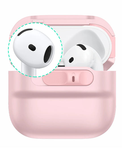 Airpods 4 (4.nesil)/Airpods 5 (5.Nesil) Pulse FlickLock Magsafe Şarj Destekli Kilitli Kılıf - Pembe 2