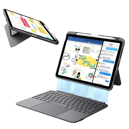 Apple iPad 2025 10.9 10.Nesil (A16) Flex Klavyeli Tablet Kılıfı - Koyu Gri 2