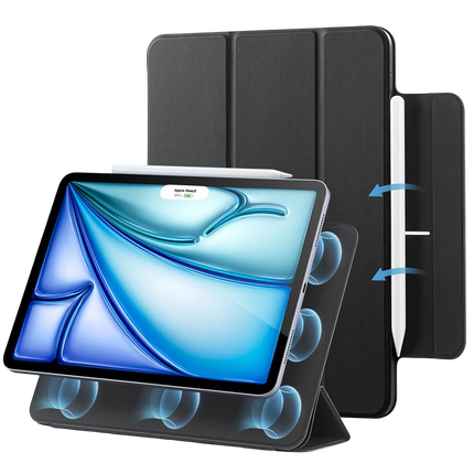 iPad 2025 10.9 (10.Nesil) Rebound Manyetik Tablet Kılıfı - Siyah