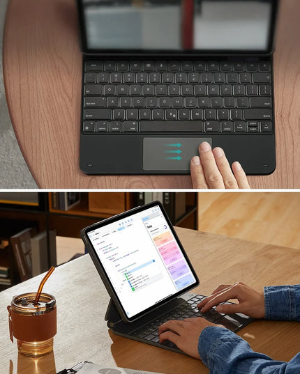 iPad Pro 11 (2024) Rebound Manyetik Klavyeli 360 Tablet Kılıfı 4