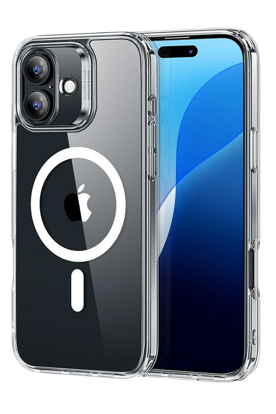 iPhone 16 Classic Hybrid Magsafe Kapak + Cam Hediyeli Set Kılıf - Şeffaf 2