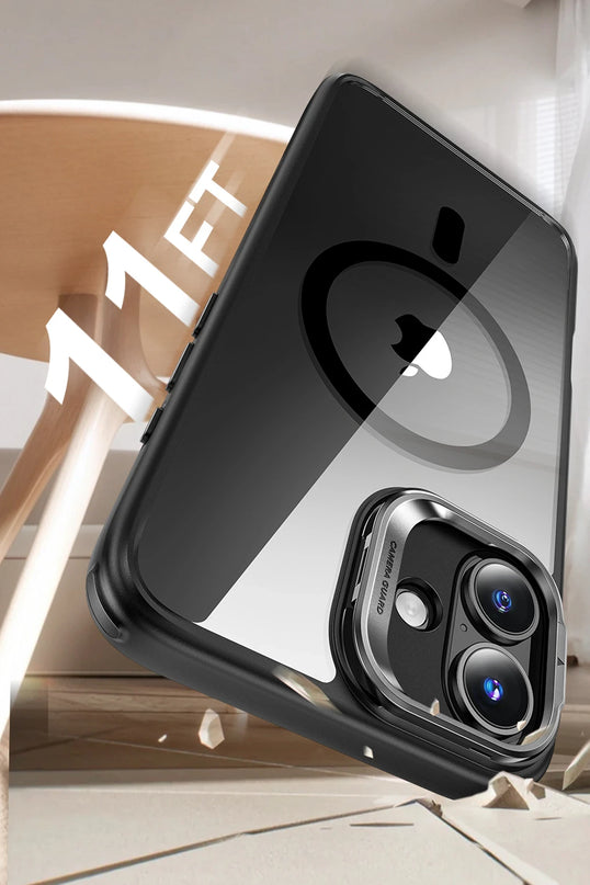iPhone 16 Classic Hybrid Magsafe Standlı Kapak + Cam Hediyeli Set Kılıf - Siyah 5