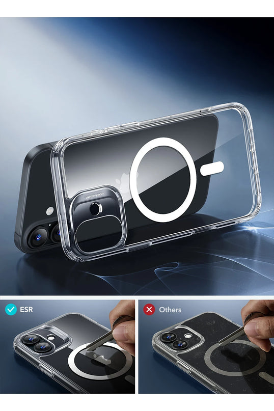 iPhone 16 Plus Classic Hybrid Magsafe Kapak + Cam Hediyeli Set Kılıf - Şeffaf 4