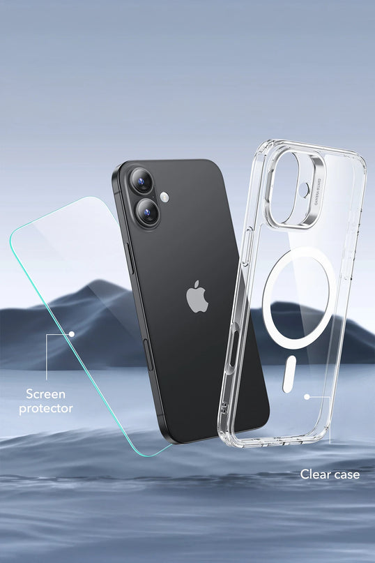 iPhone 16 Plus Classic Hybrid Magsafe Standlı Kapak + Cam Hediyeli Set Kılıf 3