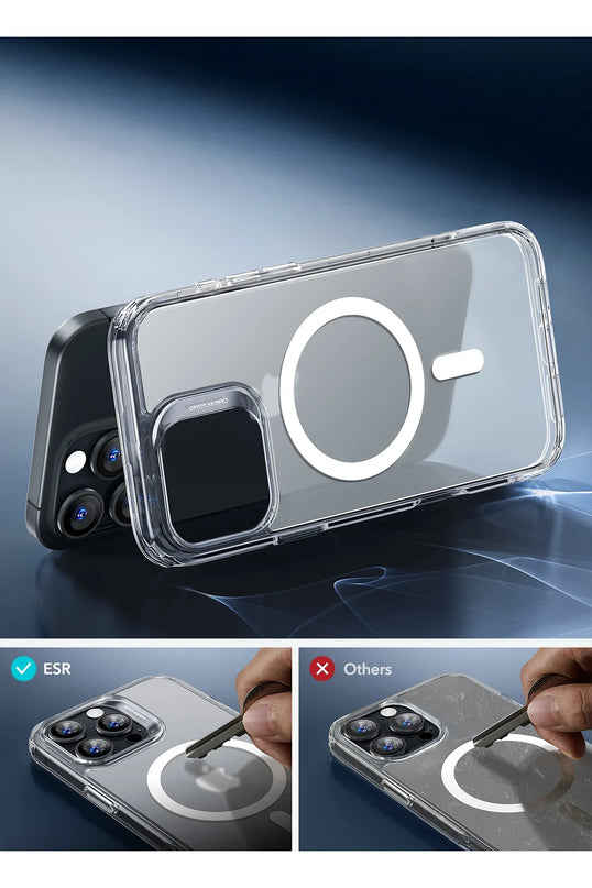 iPhone 16 Pro Max Classic Hybrid Magsafe Kapak + Cam Hediyeli Set Kılıf - Şeffaf 2 4