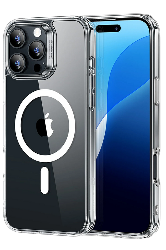 iPhone 16 Pro Max Classic Hybrid Magsafe Kapak + Cam Hediyeli Set Kılıf - Şeffaf 2