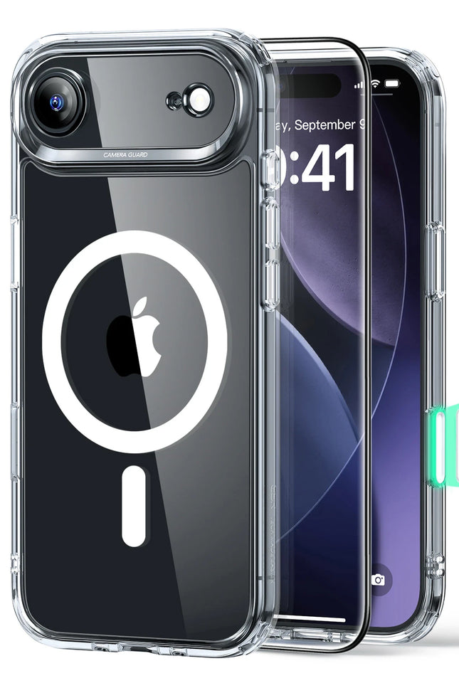 iPhone 17 Air Classic Hybrid Magsafe Kapak + Cam Hediyeli Set Kılıf - Şeffaf 2