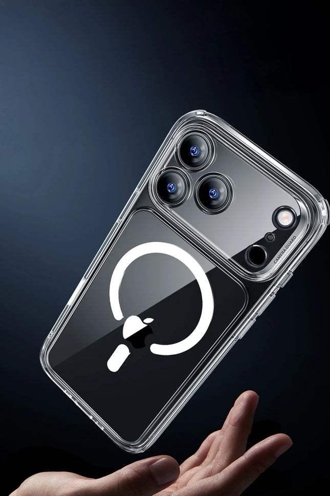 iPhone 17 Air Classic Hybrid Magsafe Kapak + Cam Hediyeli Set Kılıf - Şeffaf 3