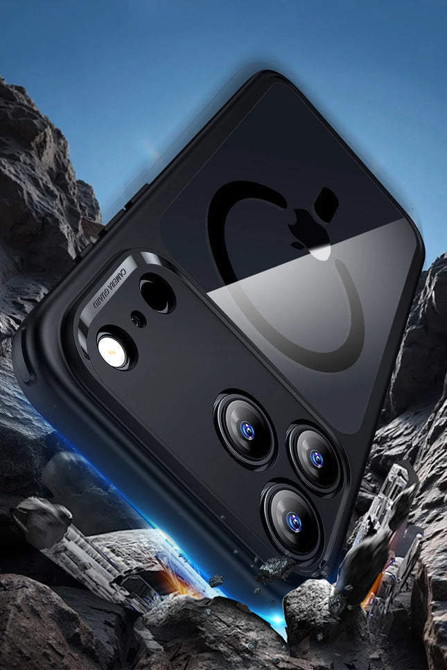 iPhone 17 Air Classic Hybrid Magsafe Kapak + Cam Hediyeli Set Kılıf - Siyah 5