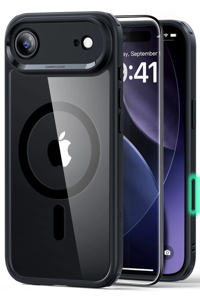 iPhone 17 Air Classic Hybrid Magsafe Kapak + Cam Hediyeli Set Kılıf - Siyah 2