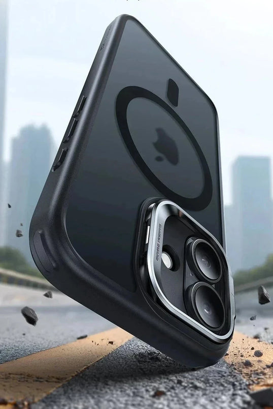 iPhone 17 Air Classic Hybrid Magsafe Standlı Kapak Kılıf - Siyah 2 3