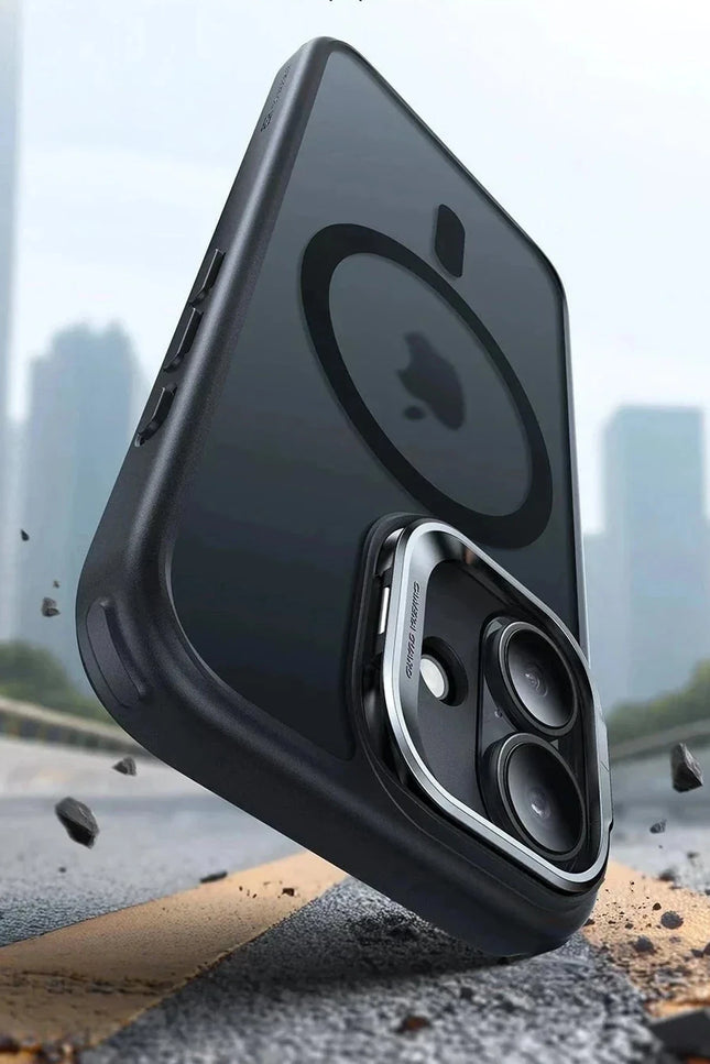 iPhone 17 Air Classic Hybrid Magsafe Standlı Kapak Kılıf - Siyah 2 3