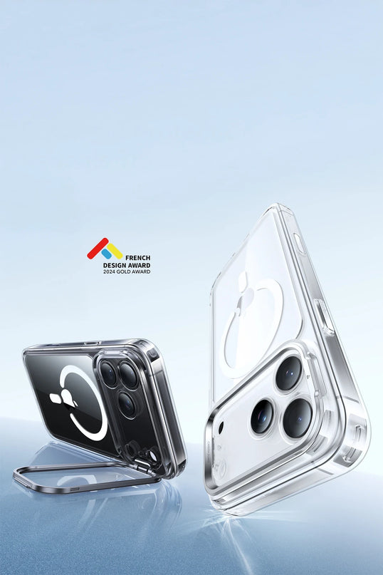 iPhone 17 Air Classic Hybrid Magsafe Standlı Kapak Kılıf - Şeffaf 3