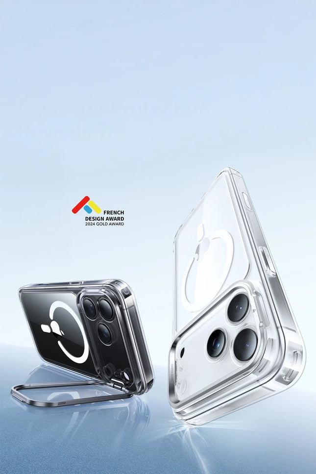iPhone 17 Air Classic Hybrid Magsafe Standlı Kapak Kılıf - Şeffaf 3
