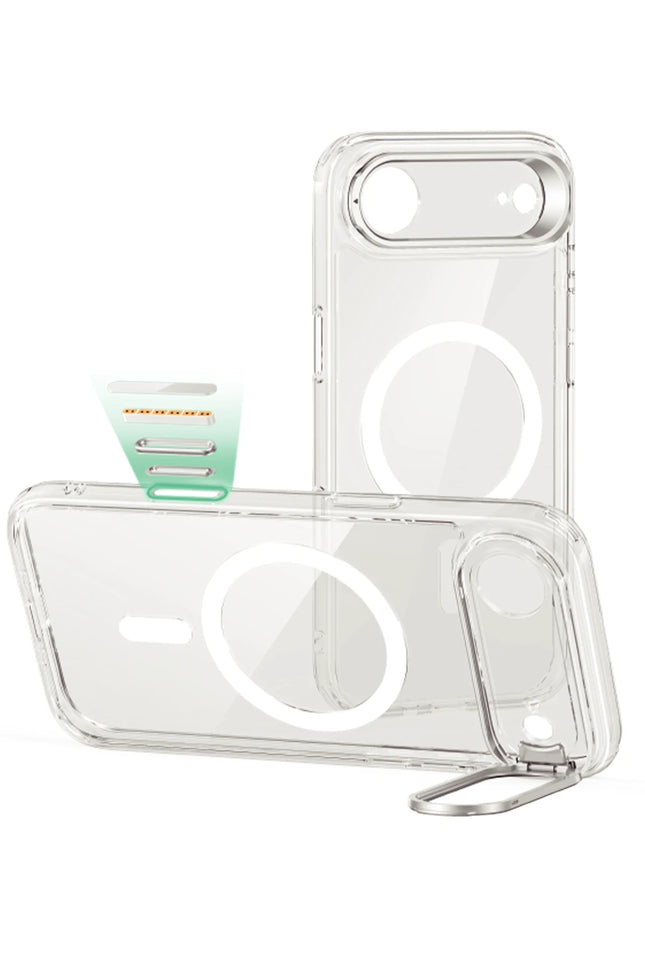 iPhone 17 Air Classic Hybrid Magsafe Standlı Kapak Kılıf - Şeffaf