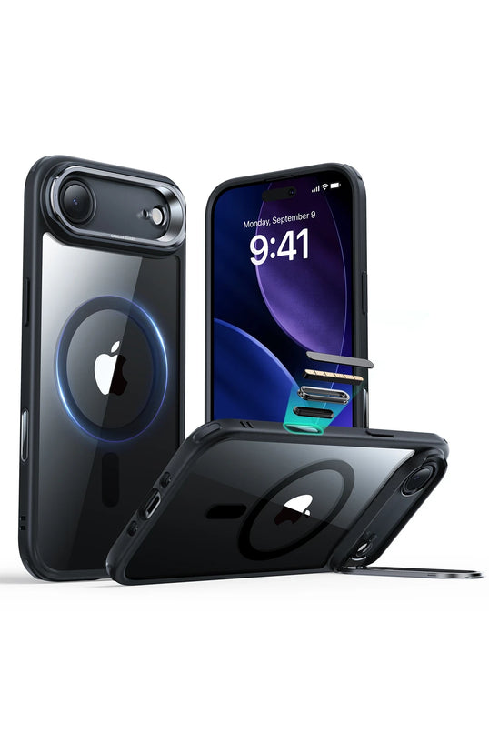 iPhone 17 Air Classic Hybrid Magsafe Standlı Kapak Kılıf - Siyah