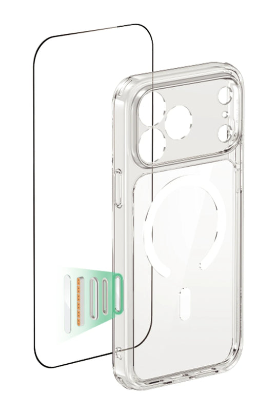 iPhone 18 Pro Max/17 Pro Max Classic Hybrid Magsafe Kapak + Cam Hediyeli Set Kılıf - Şeffaf 2