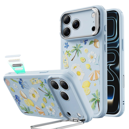 iPhone 17 Pro Max/18 Pro Max Classic Hybrid Magsafe Standlı Kapak Kılıf - Açık Mavi