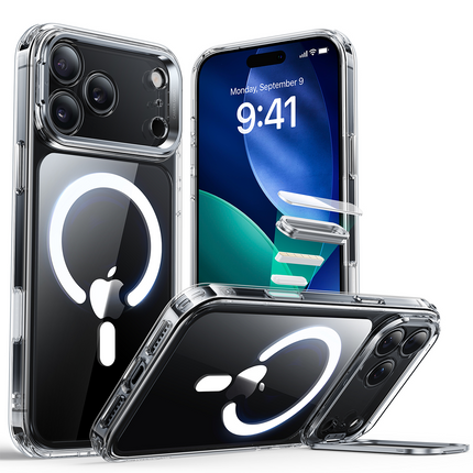 iPhone 17 Pro Max/18 Pro Max Classic Hybrid Magsafe Standlı Kapak Kılıf - Siyah 3