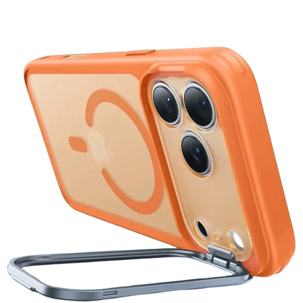 iPhone 17 Pro Max/18 Pro Max Classic Hybrid Magsafe Standlı Kapak Kılıf - Turuncu 2 2