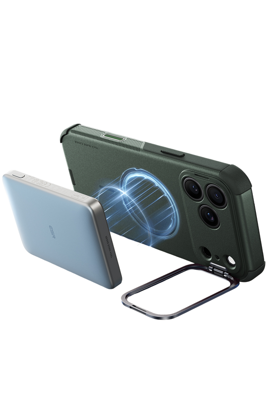 iPhone 18 Pro/17 Pro Cyber Tough Magsafe Stantlı Kapak Kılıf - Yeşil 3