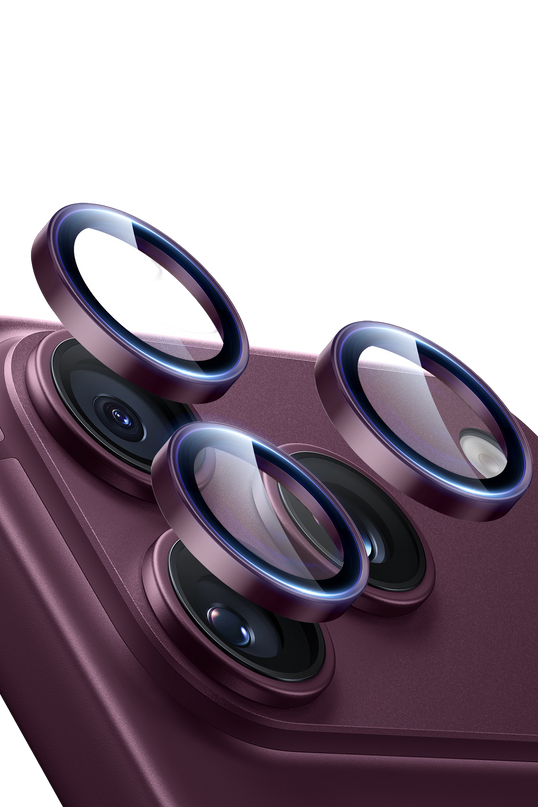 iPhone 18 Pro Max Armorite Kamera Lens Koruyucu - Bordo