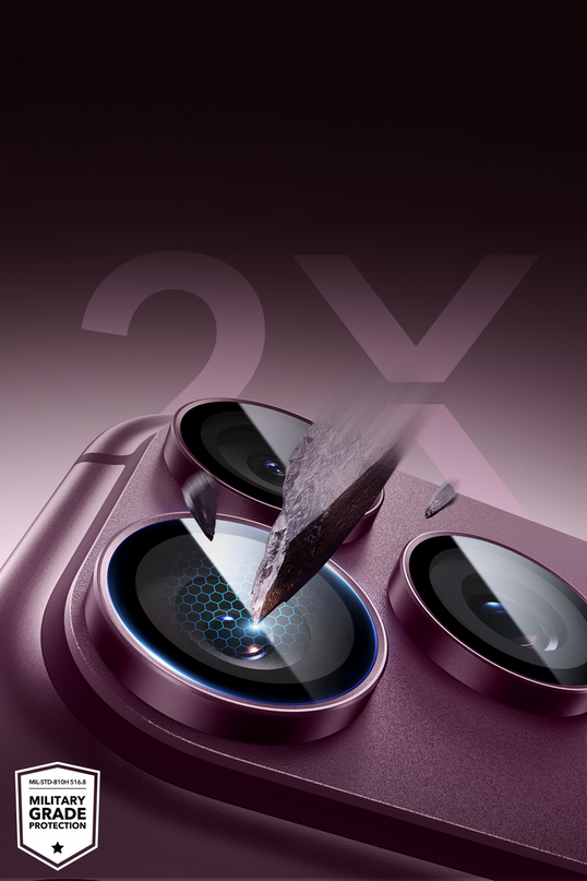 iPhone 18 Pro Max Armorite Kamera Lens Koruyucu - Bordo 2