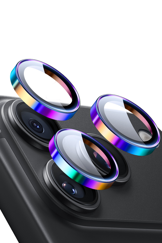 iPhone 18 Pro Max Armorite Kamera Lens Koruyucu - Rainbow