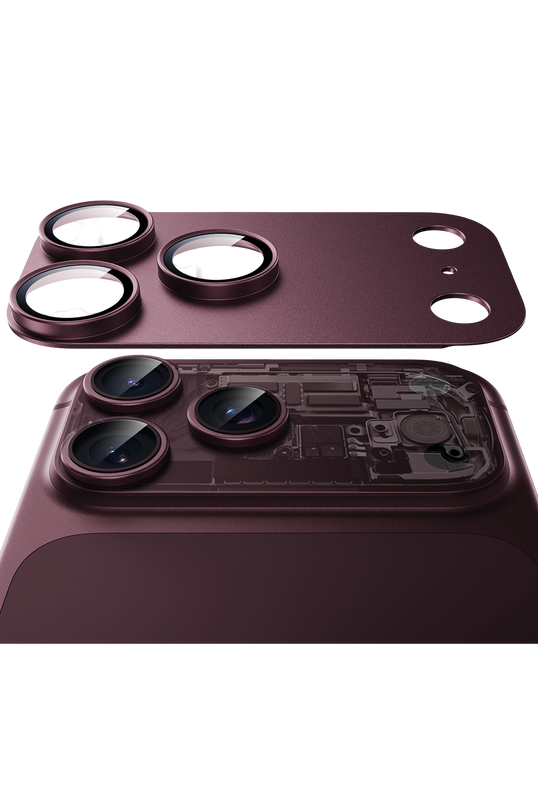 iPhone 18 Pro Max Armorite Pro Kamera Lens Koruyucu - Bordo