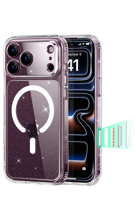 iPhone 18 Pro Max/17 Pro Max Classic Hybrid Magsafe Kapak Kılıf - Simli