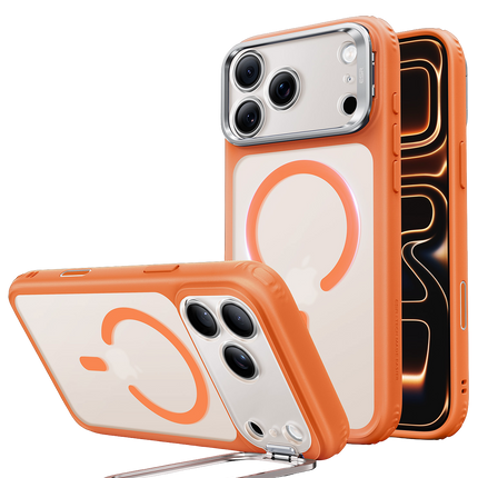 iPhone 18 Pro Max/17 Pro Max Classic Hybrid Magsafe Standlı Kapak Kılıf - Turuncu