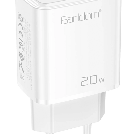EU50 20W Type-C ve 20W Lightning Çıkışlı PD Hızlı Şarj Aleti
