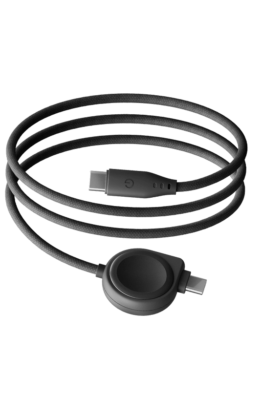 Flow Duo Watch 1.5M 60W 2in1 Type-C to Type-C ve Samsung Watch Şarj Kablosu - Siyah 2