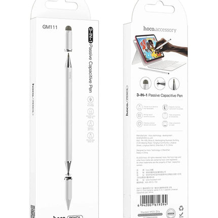 GM111 Cool Dynamic Series 3in1 Capasitive Universal Dokunmatik Stylus Pen Kalem - Beyaz 4