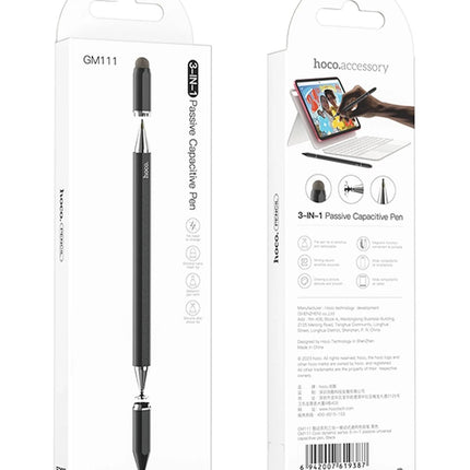 GM111 Cool Dynamic Series 3in1 Capasitive Universal Dokunmatik Stylus Pen Kalem - Siyah 5