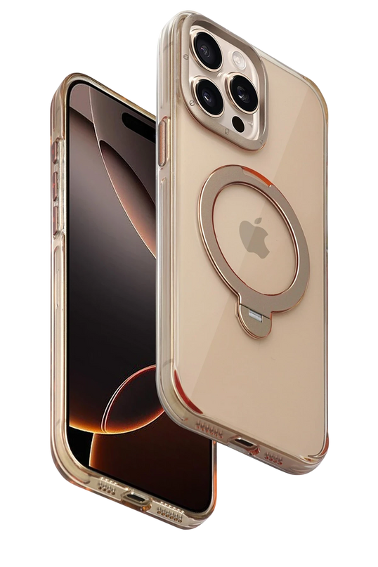 iPhone 15 Pro Max HBC-338 Andes Magsafe Standlı Kapak Kılıf - Gold