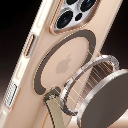 iPhone 15 Pro Max HBC-354 Kunlun Standlı Magsafe Kapak Kılıf - Çöl Titanyum 3