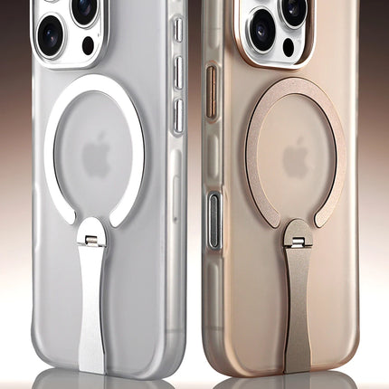 iPhone 15 Pro Max HBC-354 Kunlun Standlı Magsafe Kapak Kılıf - Şeffaf 5