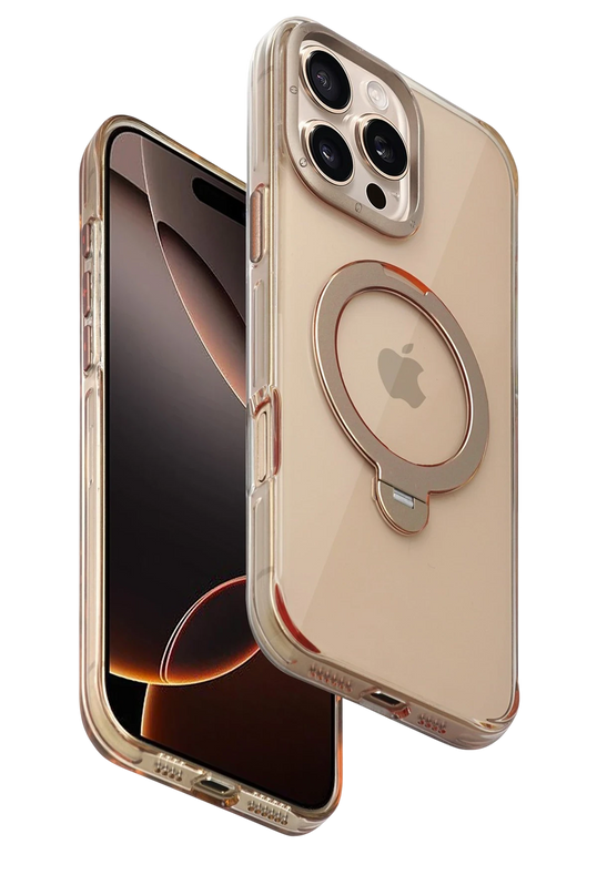 iPhone 16 Pro Max HBC-338 Andes Magsafe Standlı Kapak Kılıf - Gold