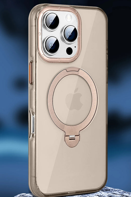 iPhone 16 Pro Max HBC-338 Andes Magsafe Standlı Kapak Kılıf - Gold 5