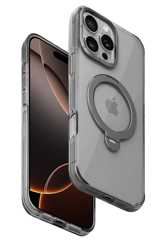 iPhone 16 Pro Max HBC-338 Andes Magsafe Standlı Kapak Kılıf - Gri